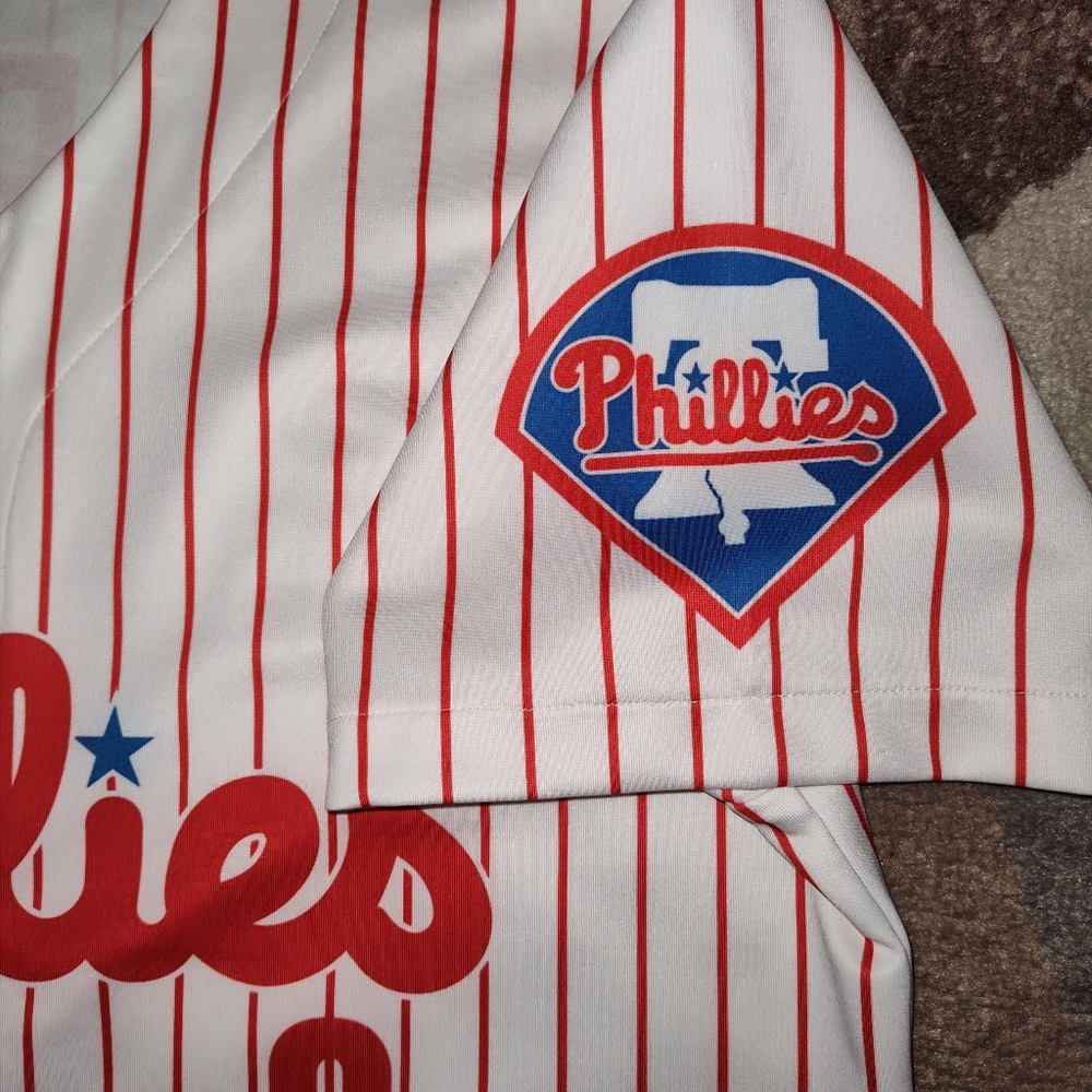 XL Phillies Striped Baseball Jersey - (No Name Brand) - Picture 5 of 6